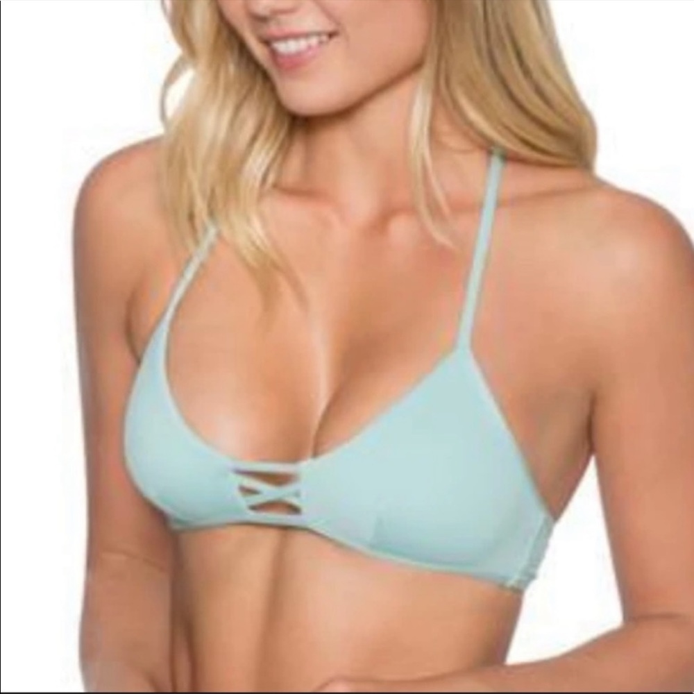 B. Swim Beach Side Bikini Top in Dawn Blue SZ S NWOT